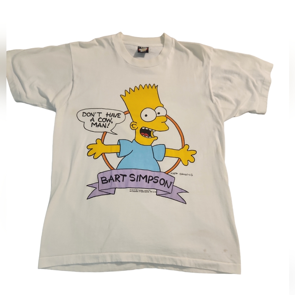 Vintage Bart Simpson tshirt Large single stitched 1990 Screen Stars